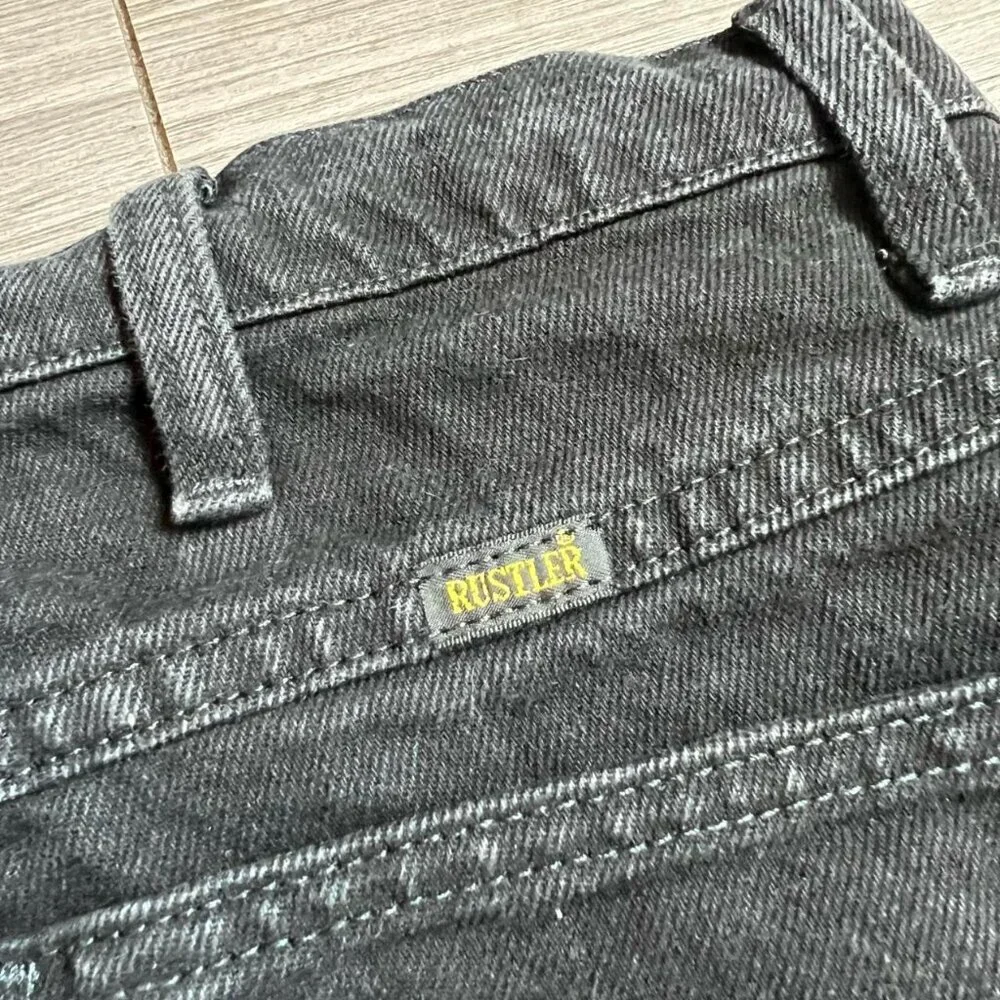 Y2K Rustler Black Denim High Rise Straight Leg Jeans Men's Size 36X32